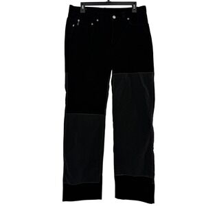 ICE JEANS by ICEBERG Vintage Black Velvet Patchwork Jeans Size 34 Made in Italy